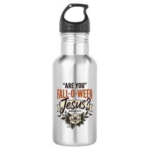 Christelijke Fall-O-Ween Jezus Vintage Gravure T-s Waterfles