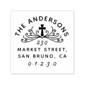 Christelijke familienaam & retouradres  zelfinktende stempel (Design)