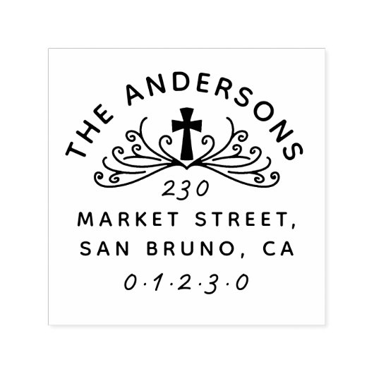 Christelijke familienaam & retouradres  zelfinktende stempel (Design)