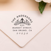 Christelijke familienaam & retouradres  zelfinktende stempel