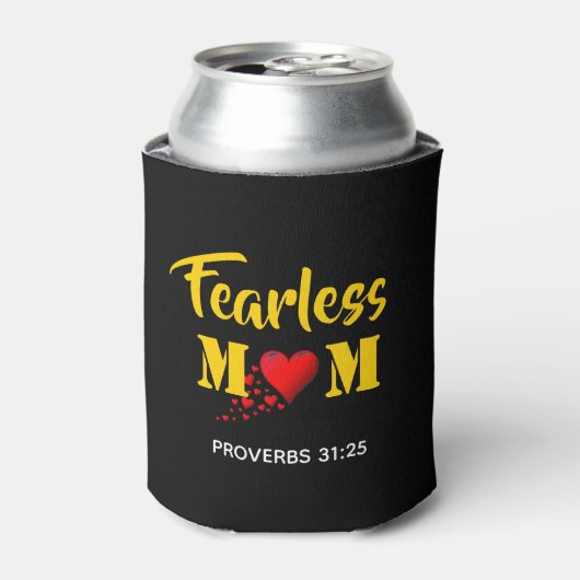 Christelijke FEARLESS MOM Proverbs 31 Persoonlijk Blikjeskoeler (Blikje Voorkant)