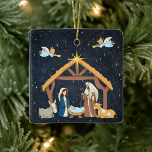 Christelijke feestkerst keramisch ornament