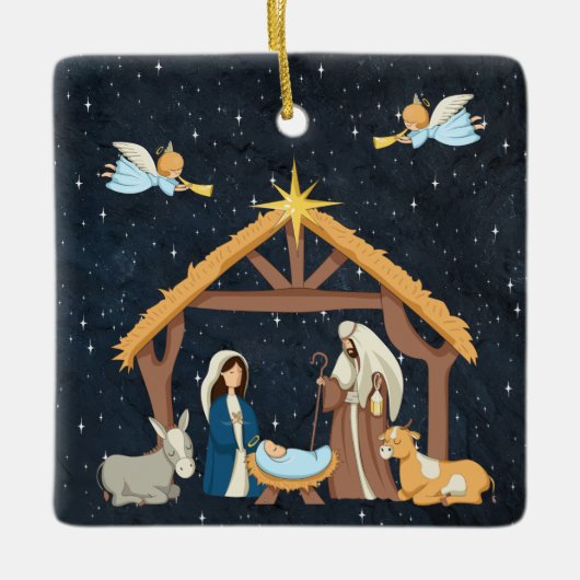 Christelijke feestkerst keramisch ornament (Voorkant)