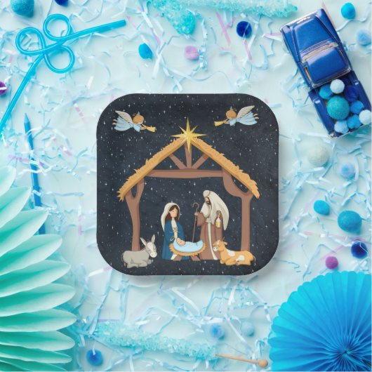 Christelijke feestkerst papieren bordje (Feest)