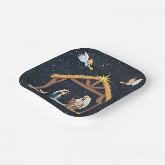 Christelijke feestkerst papieren bordje (Gebogen)