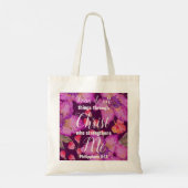 Christelijke Filippijnen, 4:13 Bijbelse Floral Tote Bag (Achterkant)