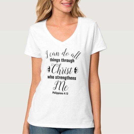 Christelijke Filippijnen Bijbelversie 4:13 T-shirt (Voorkant)
