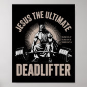 Christelijke Fitness Gym Jezus De Deadlifter Op Ru Poster (Voorkant)