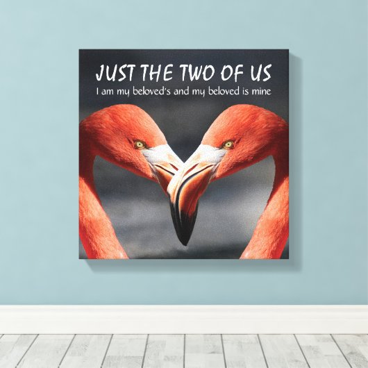 Christelijke Flamingo GEWOON WIJ TWEEEN Schriftuur Canvas Afdruk (Insitu (Houten vloer))