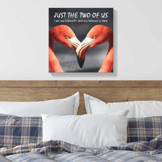 Christelijke Flamingo GEWOON WIJ TWEEEN Schriftuur Canvas Afdruk (Insitu (Slaapkamer))
