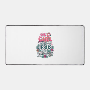 Christelijke Flamingo Meisje Vintage Bureaumat