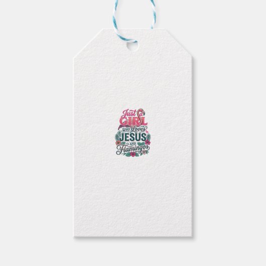 Christelijke Flamingo Meisje Vintage Cadeaulabel (Voorkant)