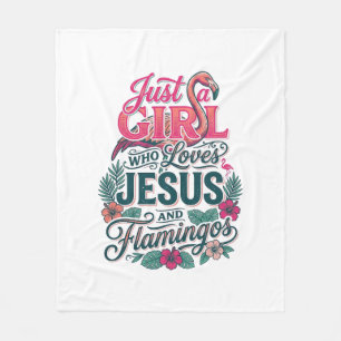 Christelijke Flamingo Meisje Vintage Fleece Deken