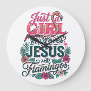 Christelijke Flamingo Meisje Vintage Grote Klok