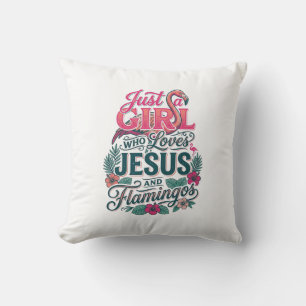 Christelijke Flamingo Meisje Vintage Kussen