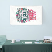 Christelijke Flamingo Meisje Vintage Spandoek (Beurs)