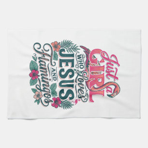 Christelijke Flamingo Meisje Vintage Theedoek