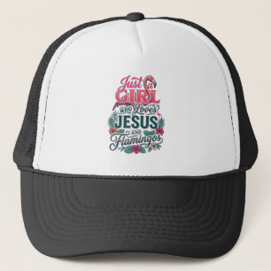 Christelijke Flamingo Meisje Vintage Trucker Pet