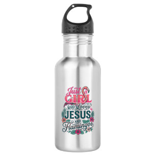 Christelijke Flamingo Meisje Vintage Waterfles