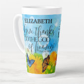 Christelijke flora geeft Bedankt bijbelse versie Latte Mok (Linkerhoek)