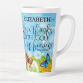 Christelijke flora geeft Bedankt bijbelse versie Latte Mok (Rechts)