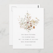 Christelijke Floral Art Isaiah 40:8 Briefkaart (Voorkant / Achterkant)