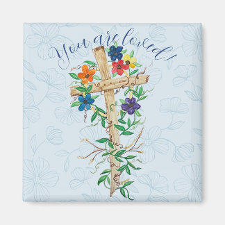 Christelijke Floral Cross Magneet