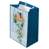 Christelijke Floral Cross Medium Cadeauzakje (Voorkant Gekanteld)