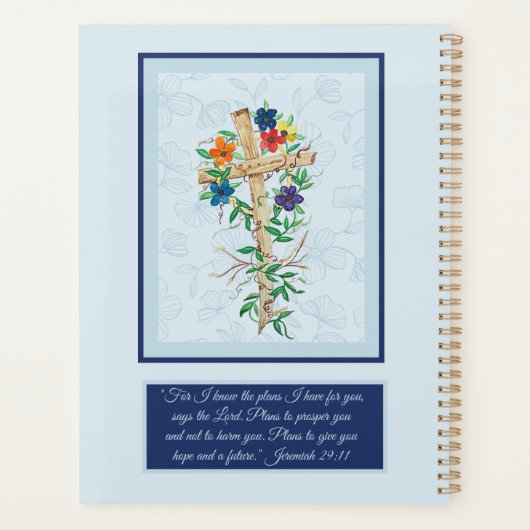 Christelijke Floral Cross Planner (Achterkant)