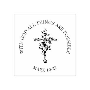 Christelijke Floral Cross Religious Scripts Verse Rubberstempel