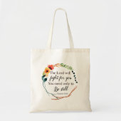 Christelijke Floral Exodus Bijbelverse 14:14 Tote Bag (Voorkant)