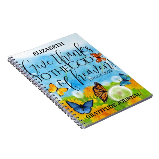 Christelijke Floral geeft Bedankt de Gratitude Bij Notitieboek (Rechterzijde)