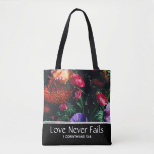 Christelijke Floral Valentijn VERLIES NOOIT GEBREK Tote Bag
