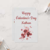 Christelijke Floral Valentijnsdag Card Kaart (Voorkant / Achterkant in situ)