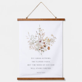 Christelijke Floral Wall Art Isaiah 40:8 Hangend Wandkleed