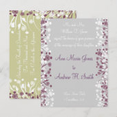 Christelijke Floral Wedding Grape Twist Plum Grey Briefkaart (Voorkant / Achterkant)