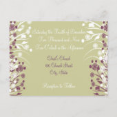 Christelijke Floral Wedding Grape Twist Plum Grey Briefkaart (Achterkant)
