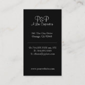 Christelijke Flores, procureur bij wet, Presto & P Visitekaartje (Achterkant)