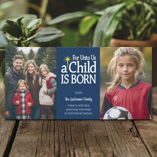 Christelijke foto - Blauwe kerststippen Feestdagenkaart