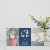 Christelijke foto - Blauwe kerststippen Feestdagenkaart (Staand voorkant)