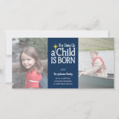 Christelijke foto - Blauwe kerststippen Feestdagenkaart (Voorkant)