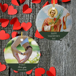Christelijke foto Happy Valentine's Day Keramisch Ornament