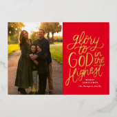 Christelijke foto Kerst Kaarten Glorie aan God Fol (Voorkant)