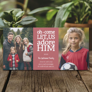 Christelijke foto - Kerstmis Komt allen Hem aanbid Feestdagenkaart