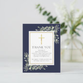 Christelijke foto van begrafenis Memorial Greenery Bedankkaart (Staand voorkant)