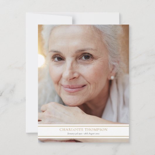 Christelijke foto van begrafenis Memorial Greenery Bedankkaart (Achterkant)