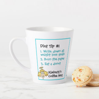 Christelijke Funny Cartoon Angel Diet Tip #1 Doels Latte Mok