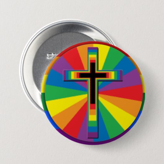 Christelijke Gay Pride Pin Button, Ronde Button 7,6 Cm (Voorkant /achterkant)