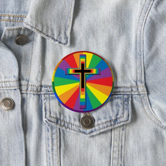 Christelijke Gay Pride Pin Button, Ronde Button 7,6 Cm (In situ)