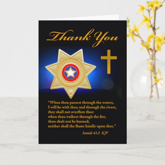 Christelijke Geachte Dank u voor de sheriff Kaart (Gele Bloem)